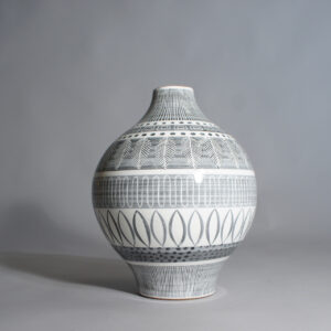 Ingrid Atterberg for Upsala Ekeby. "Grafika" 1951. Floor vase in ceramic. Golvvas Wigerdals