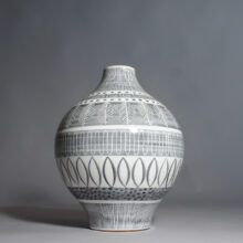 Ingrid Atterberg for Upsala Ekeby. "Grafika" 1951. Floor vase in ceramic. Golvvas Wigerdals
