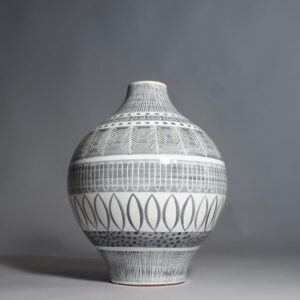 Ingrid Atterberg for Upsala Ekeby. "Grafika" 1951. Floor vase in ceramic. Golvvas Wigerdals