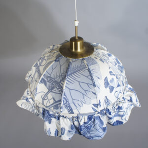 Josef Frank for Svenskt Tenn, Sweden. Ceiling lamp in fabric and brass. Taklmampa Wigerdals