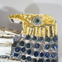Lisa Larson for Gustavsberg, Sweden. Wall plaque in stoneware. Bird. Keramiktavla fågel Wigerdals