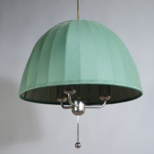 Hans-Agne Jakobsson, Markaryd. Ceiling lamp in fabric and chrome. Carolin mod T549/3. Taklampa i tyg och krom Wigerdals