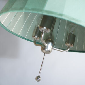 Hans-Agne Jakobsson, Markaryd. Ceiling lamp in fabric and chrome. Carolin mod T549/3. Taklampa i tyg och krom Wigerdals