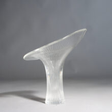 Tapio Wirkkala for Iittala. "Kantarelli" Signed 1950's striped glass vase. Glasvas finland Wigerdals