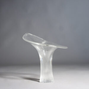 Tapio Wirkkala for Iittala. "Kantarelli" Signed 1950's striped glass vase Wigerdals