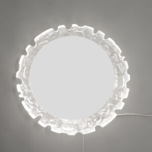 Wall mirror in glass and plastic with lightning. Väggspegel med belysning Wigerdals