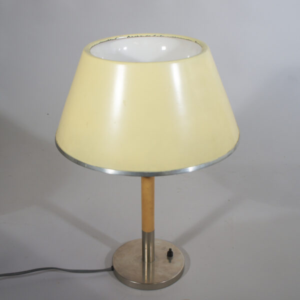 Desk lamp in brass, marbel and glass with bird sculpture. Bordslampa i metall, läder och glas. 1930-tal. Wigerdals Värld