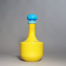 Erik Höglund for Kosta Sweden. Jug in glass. Kanna med knopp Wigerdals Värld