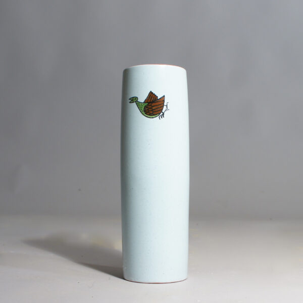 Stig Lindberg for Gustavsberg. Vase in faienze Karnerval. Cylindervas Wigerdals Värld