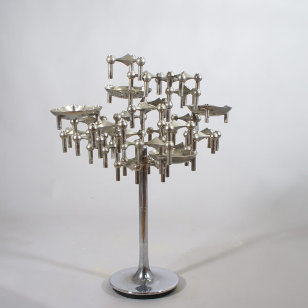 A tree of Nagel candle sticks in chrome steel. ljusstakar stål träd samling Wigerdals