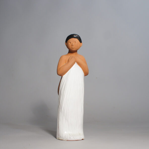 Mari Simmulsson for Upsala Ekeby. Figurine in ceramic. Girl with towel flicka med handduk. Wigerdals