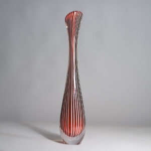 Vicke Lindstrand for Kosta, Sweden. Striped vase in glass "Colora". Glasvas Wigerdals