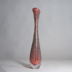 Vicke Lindstrand for Kosta, Sweden. Striped vase in glass "Colora". Randig glasvas Wigerdals Värld