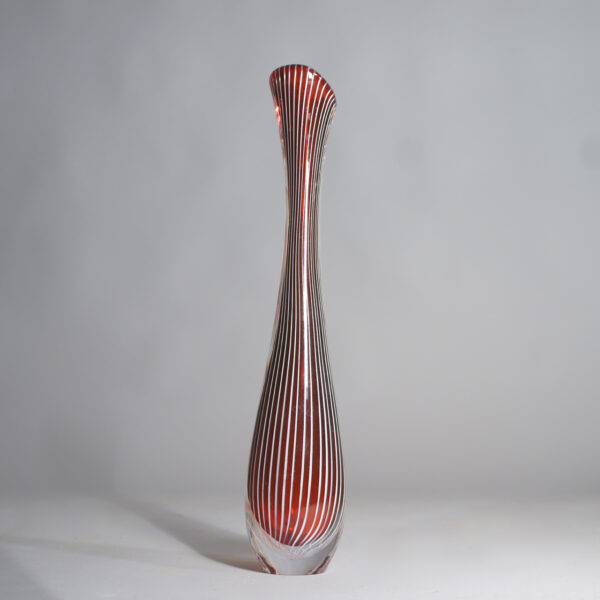 Vicke Lindstrand for Kosta, Sweden. Striped vase in glass "Colora". Randig glasvas Wigerdals Värld
