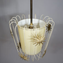 Hans Bergström for Ateljé Lyktan, Sweden. 1940's ceiling lamp in glass and metal decoration Taklampa i glas och mässing. Wigerdals