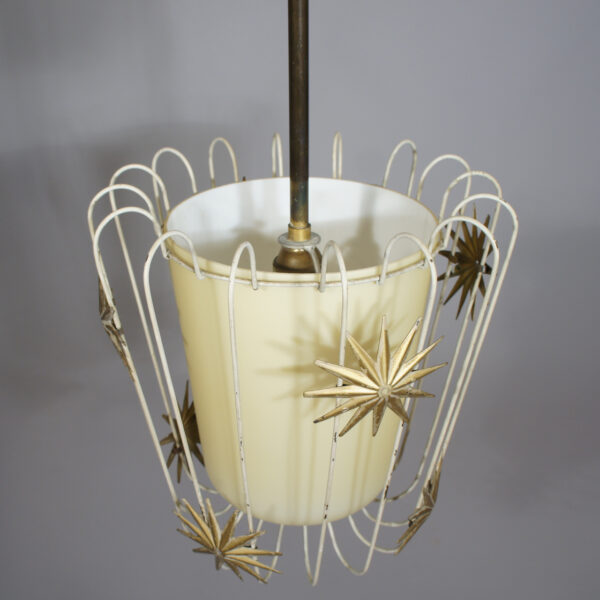 Hans Bergström for Ateljé Lyktan, Sweden. 1940's ceiling lamp in glass and metal decoration Taklampa i glas och mässing. Wigerdals