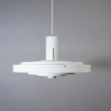 Sophus Frandsen for Fog & Morup, Denmark. "Fibonacci". Ceiling lamp in metal shade rings. Takbelysning Wigerdals