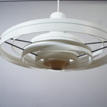 Sophus Frandsen for Fog & Morup, Denmark. "Fibonacci". Ceiling lamp in metal shade rings. Taklampa belysning Wigerdals