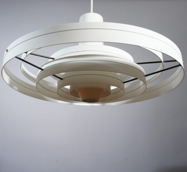 Sophus Frandsen for Fog & Morup, Denmark. "Fibonacci". Ceiling lamp in metal shade rings Taklampa. Wigerdals