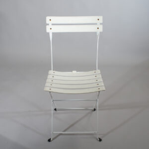 Marco Zanusuo for Zanotta, Italy. "Celestina". Folding chair in stell with seat and back in white leather. Fällstolar