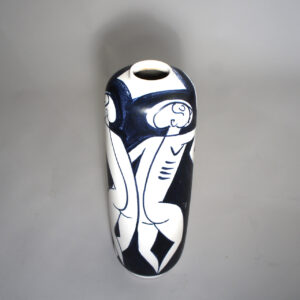 Floor vase by John Andersson and Albert Johansson for Höganäs Sweden decorated by Mette Doller. Golvvas Wigerdals