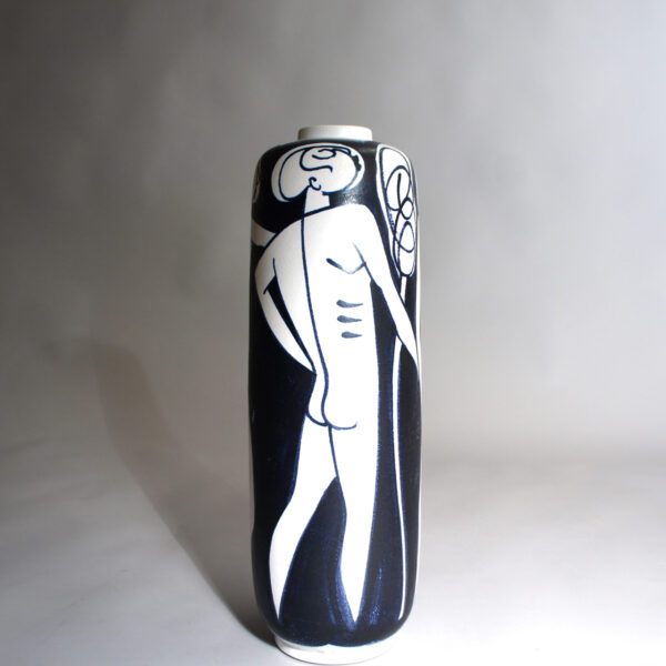 Floor vase by John Andersson and Albert Johansson for Höganäs Sweden decorated by Mette Doller. Golvvas Wigerdals