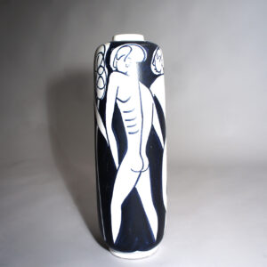 Floor vase by John Andersson and Albert Johansson for Höganäs Sweden decorated by Mette Doller. Golvvas Wigerdals