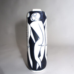 Floor vase by John Andersson and Albert Johansson for Höganäs Sweden decorated by Mette Doller. Golvvas Wigerdals Värld