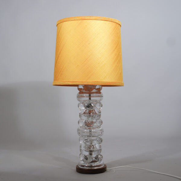 Table lampa i glas and rosewood by Karlstrand/ Eifelt. 1960-70's. Bordslampa i glas och jakaranda Wigerdals
