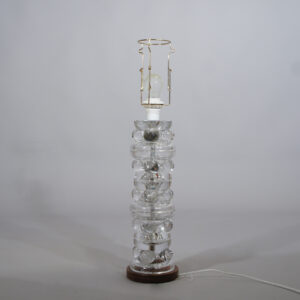 Table lampa i glas and rosewood by Karlstrand/ Eifelt. 1960-70's. Bordslampa i glas och jakaranda 60-tal. Wigerdals