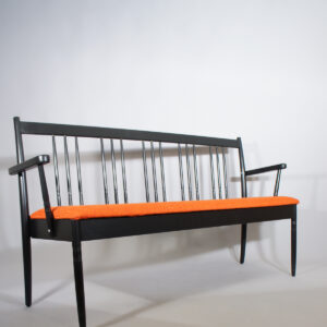 Soffa in colored wood by Edsbyverken, Sweden. Pinnsoffa Wigerdals