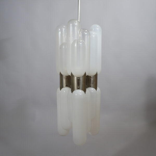 Carlo Nason for Mazzega. "Torpedo". Ceiling lamp in murano glass and metal Taklampa i glas italien Wigerdal