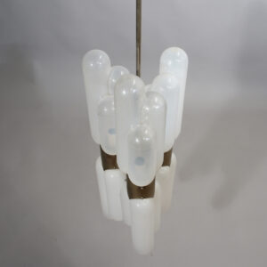Carlo Nason for Mazzega. "Torpedo". Ceiling lamp in murano glass and metal taklampa i glas wigerdals
