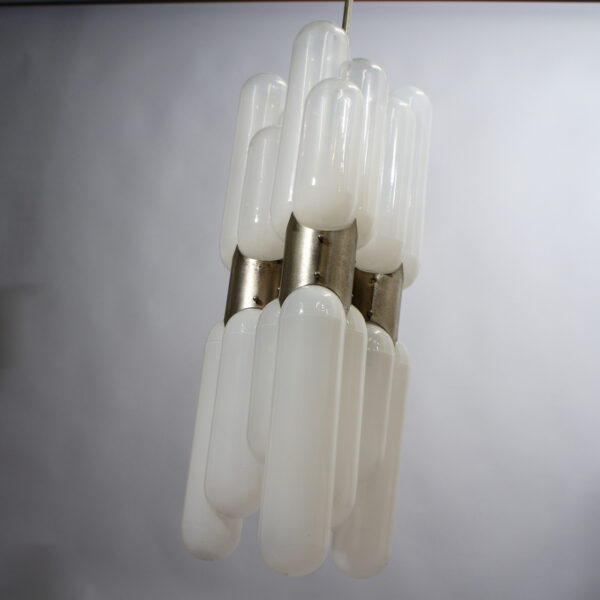 Carlo Nason for Mazzega. "Torpedo". Ceiling lamp in murano glass and metal Taklampa italien Wigerdals