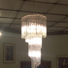 1960's italian spiral chandelier in Murano glass by Paulo Venini