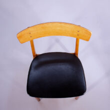 4 of 1950's dining chairs in teak and seats in sky. . 4 st matstolar i teak Wigerdals