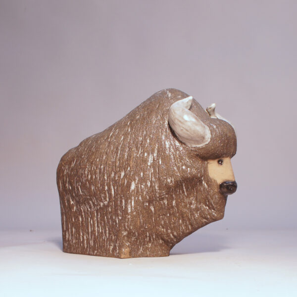 Bison in ceramic by Göran Andersson for Upsala Ekeby. Bisonoxe Wigerdals