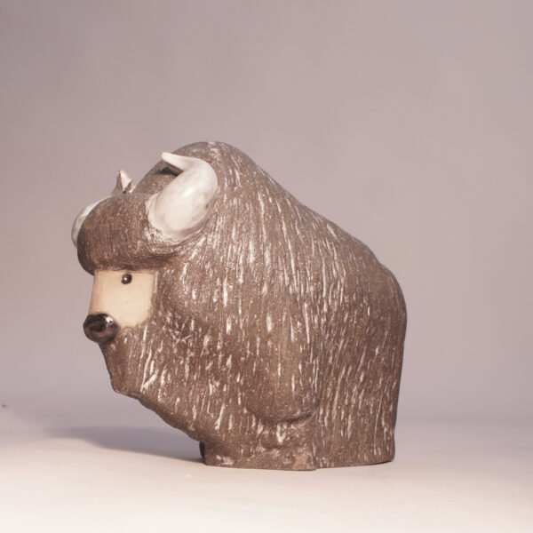 Bison in ceramic by Göran Andersson for Upsala Ekeby. Bisonoxe Wigerdals