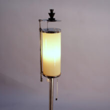 1930's art deco floor lampa in chrome steel and glass.. Golvlampa funkis 30-tal. Wigerdals