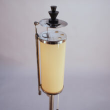1930's art deco floor lampa in chrome steel and glass. Golvlampa Funkis 30-tal. Wigerdals