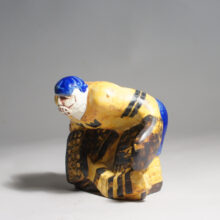 Lisa Larson for Gustavsberg, Sweden. Ice hockey keeper in ceramic. ishockeymålvakt Wigerdals
