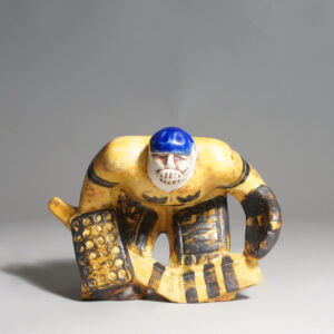 Lisa Larson for Gustavsberg, Sweden. Ice hockey keeper in ceramic. ishockeymålvakt Wigerdals