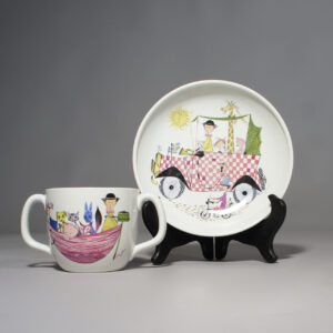 Children tableware krakel spektakel. Barnporslin mugg med tallrik. Wigerdals