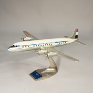 Aircraft model in aluminium. Raise up. Douglas DC-8 KLM. Flygplansmodell Wigerdals