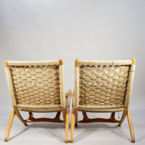 Folding chair seats in rope yugoslavia. Fällstolar med repsits Wigerdals