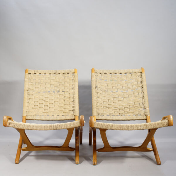 Folding chair seats in rope yugoslavia. Fällstolar med repsits Wigerdals
