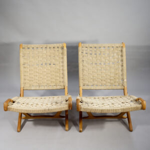 Folding chair seats in rope yugoslavia. Fällstolar med repsits Wigerdals
