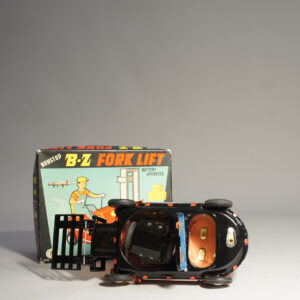 1960's japanese tin toy B-Z Fork Lift by Masudaya Modern toys plåtleksak gaffeltruck japan 60-tal Wigerdals