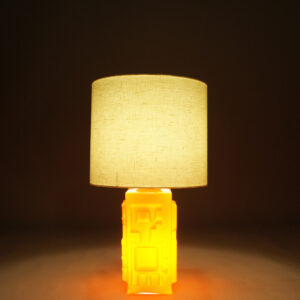 1960's table lamp in orange glass with light. Bordslampa i orangt glas Wigerdals