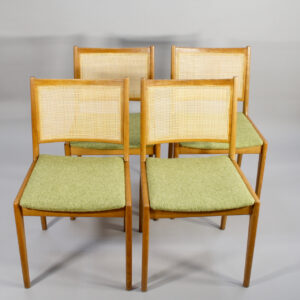 Karl-Erik Ekselius for JOC Vetlanda Dining chairs in oak. Matstolar i ek och rotting Wigerdals